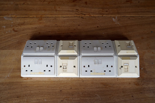 Desktop power and network sockets