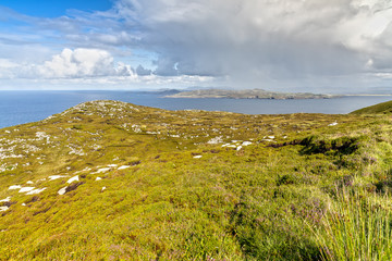 View over the Cliffs of Horn Head in County Donegal in Ireland