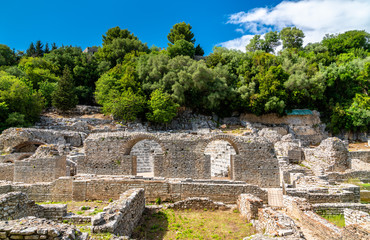 Fototapeta na wymiar Ruins of the ancient town of Butrint in Albania