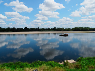  boat with tourists sailing in the Loire
