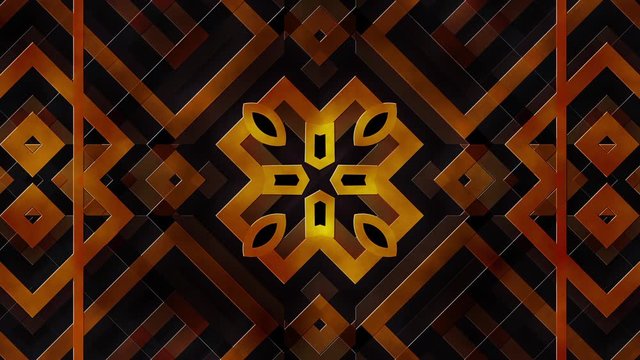 Golden Brown Art Deco Styles Frames Moving As Abstract Shapes Looping Background