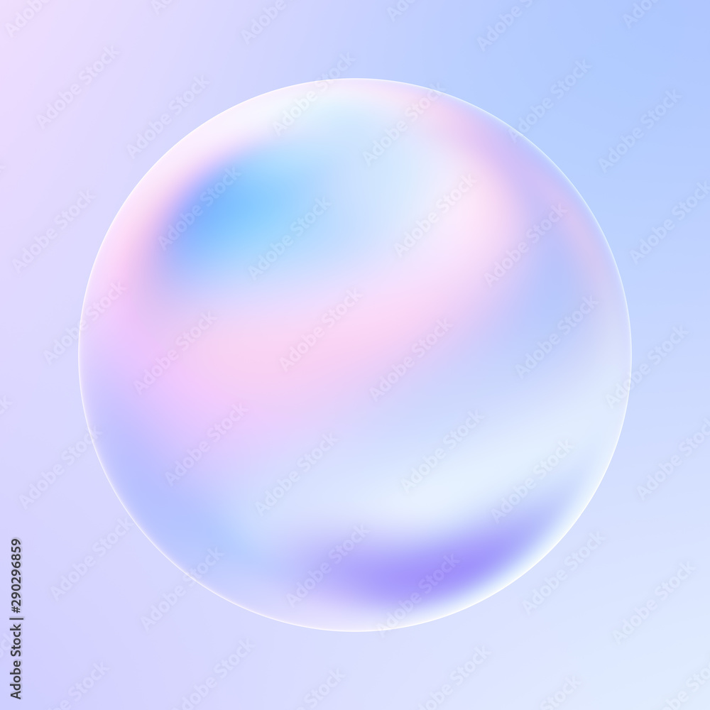 Poster Abstract modern holographic fluid shape 3d design element. Chrome metallic bright shape for banners and posters. 3d rendering.