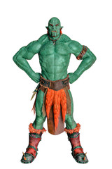 blue fire ogre in white background