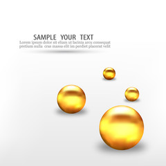 3D gold geometric balls Abstract vector geometric background