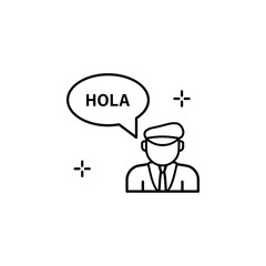 Fototapeta na wymiar Hola, spanish icon. Element of spanish thin line icon