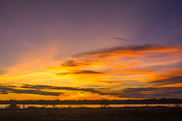 sunset in the mountains