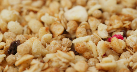Stack of oat cereal breakfast