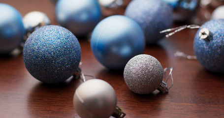 Christmas tree decoration ball in blue color