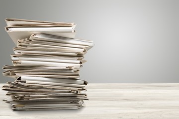 File folders with documents isolated on  background