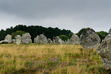 the standing stone alignments of Carnac in Brittany