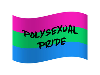 Polysexual pride flag background. Polysexuality. Gender identitie. LGBTO movement. LGBTQ community.  Vector illustration.