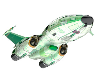 spaceship universe explorer in a white background © DM7