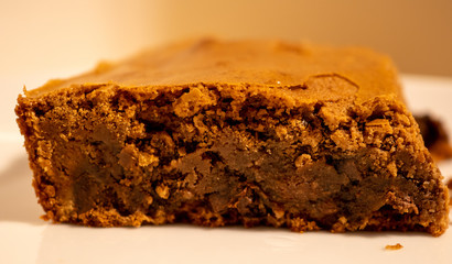 close view of a chocolate brownie