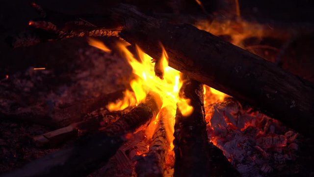 romantic fire in the seaside