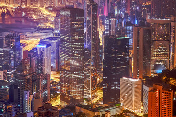 wonderful light cityscape in hong kong