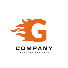 creative Letter g and fire Logo template design vector concept