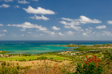 Le Francois, Martinique / 04.08.2014. Martinique, FWI - View to Les Trois Ilets from the mountains