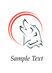 Illustration on the theme of animalism with the head of a wolf.