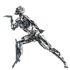 cyborg robot in a mission