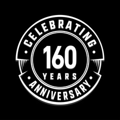 Celebrating 160thyears anniversary logo design. One hundred and sixty years logotype. Vector and illustration.