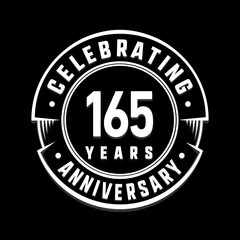 Celebrating 165th years anniversary logo design. One hundred and sixty-five years logotype. Vector and illustration.