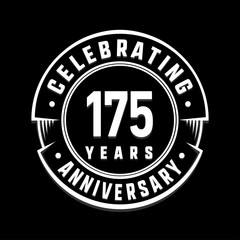 Fototapeta premium Celebrating 175th years anniversary logo design. One hundred and seventy-five years logotype. Vector and illustration.