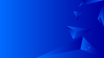 Abstract polygon triangle gradient background blue