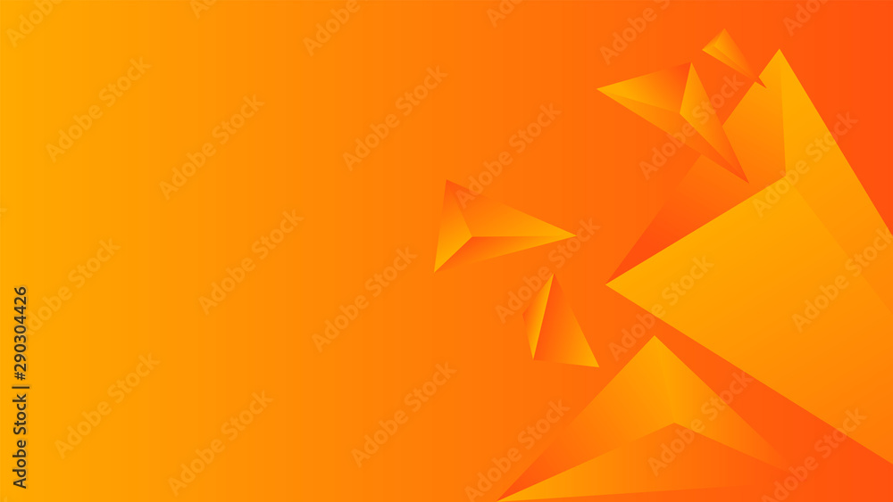 Poster abstract polygon triangle gradient background orange