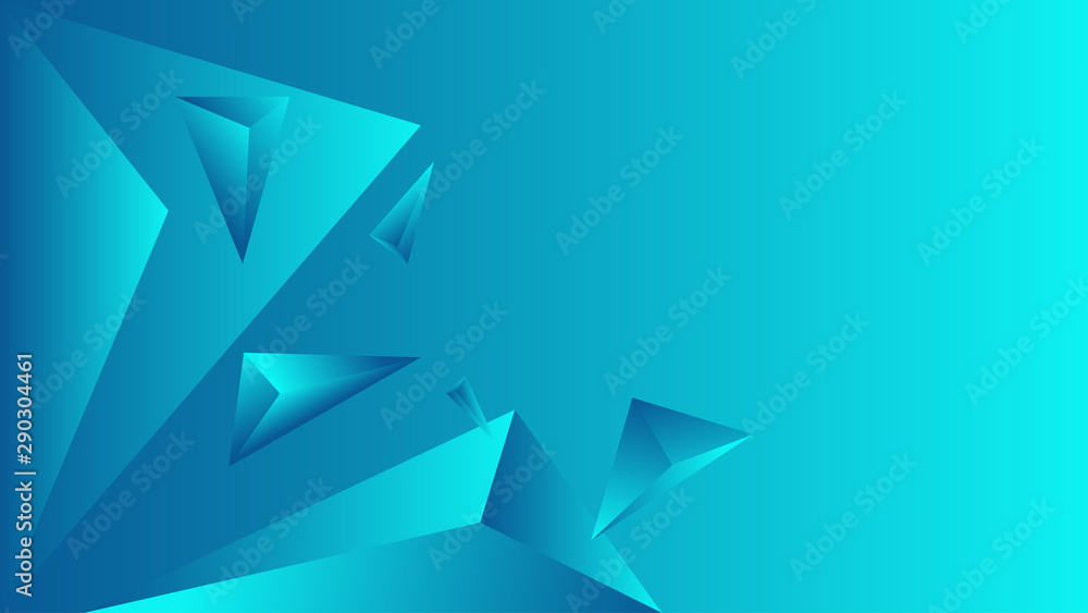 Poster abstract polygon triangle gradient background turquoise