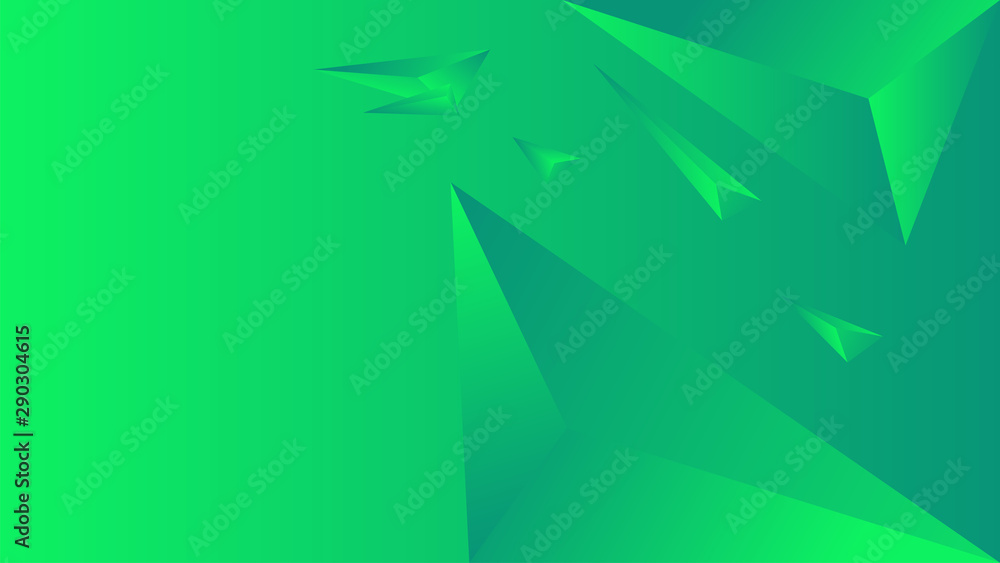 Poster abstract polygon triangle gradient background green
