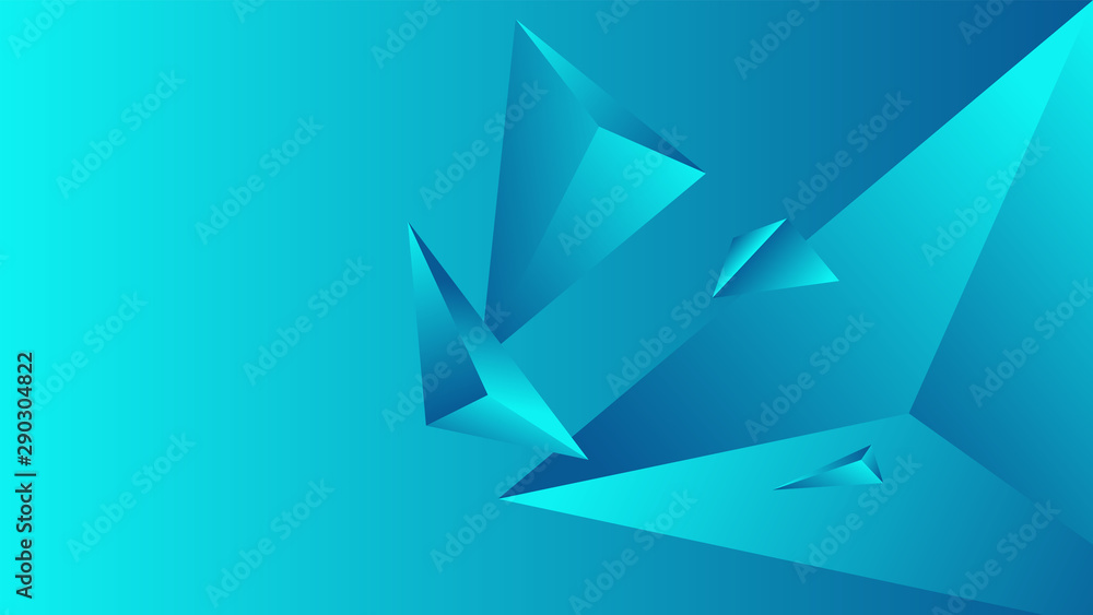 Poster abstract polygon triangle gradient background turquoise