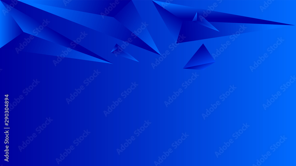 Poster abstract polygon triangle gradient background blue