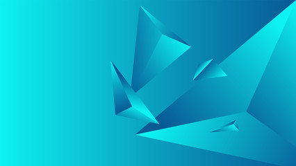 Abstract polygon triangle gradient background turquoise
