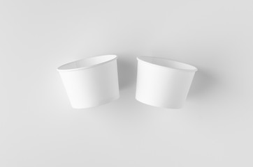 Top view of a white ice cream paper cup mockup.