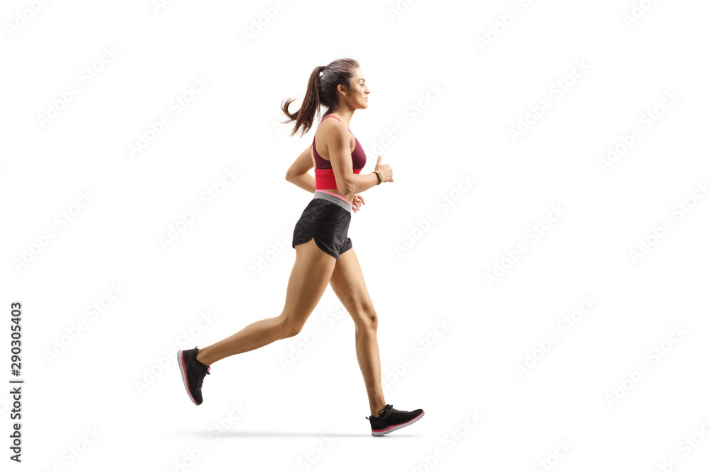 Sticker female athlete jogging