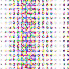 Multicolored dots on white 