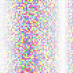 Multicolored dots on white 