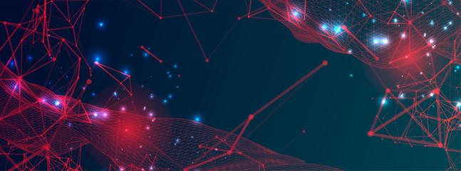 Background with plexus effect. Futuristic vector illustration.