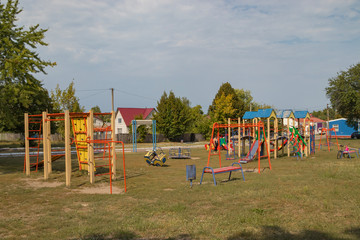 Obraz na płótnie Canvas New beautiful playground on a sunny day