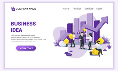 Modern Flat design concept of Business Idea with characters businessman having idea. Can use for business, content marketing, financial, banner, landing page, web template. Flat vector illustration