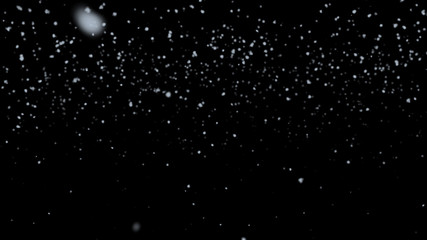 Realistic Snow Falling On Black Background