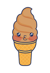cute ice cream colorful kawaii character