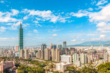 Fototapeta na wymiar Panoramic view of Taipei City, taiwan