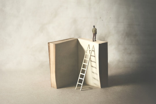 wise man on the to of the book
