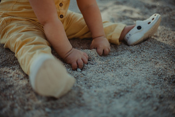 Child playing with sand