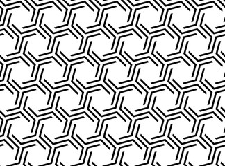 Abstract geometric pattern with stripes, lines. Seamless vector background. White and black ornament. Simple lattice graphic design