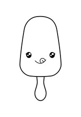 cute ice cream in stick kawaii character