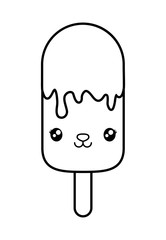 cute ice cream in stick kawaii character