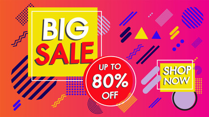 Sale banner template special offer design trendy geometric style abstract concept.Discount promotion layout poster, placard, web banner designs, vector illustration.