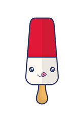 cute ice cream in stick kawaii character